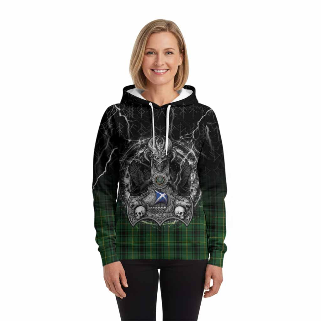MacArthur (McArthur) Tartan Crest Hoodie Celtic Odin's Raven Legacy