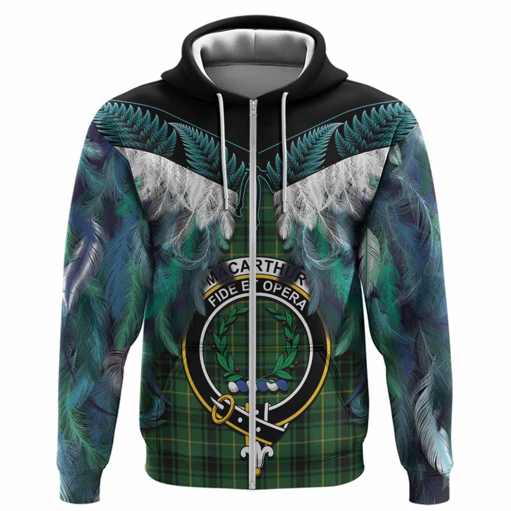 MacArthur (McArthur) Tartan Crest Hoodie New Zealand Maori Korowai Cloak