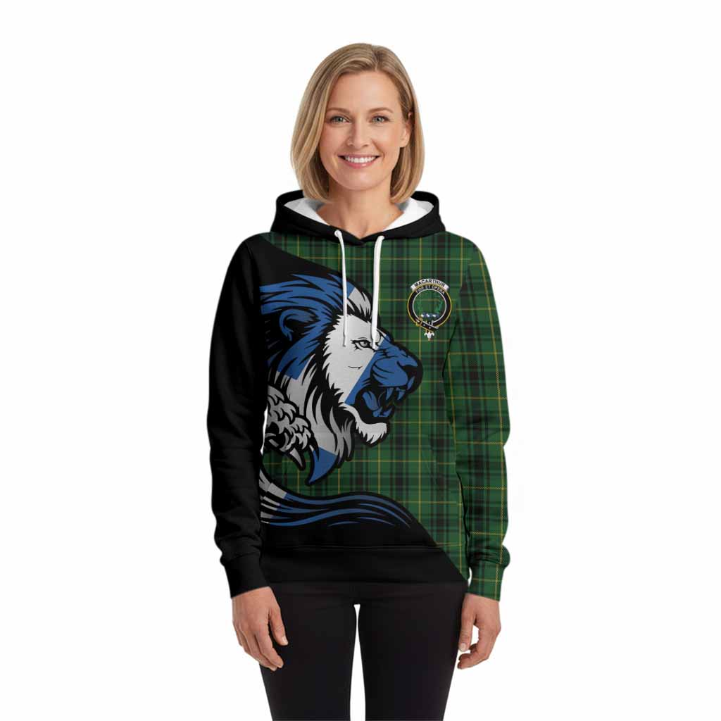 MacArthur (McArthur) Tartan Crest Hoodie Scottish Golden Lions Wave Flow