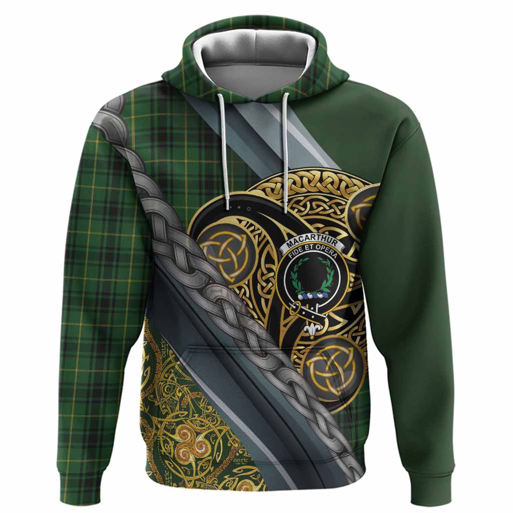 MacArthur (McArthur) Tartan Crest Hoodie Scottish Triskele Celtic