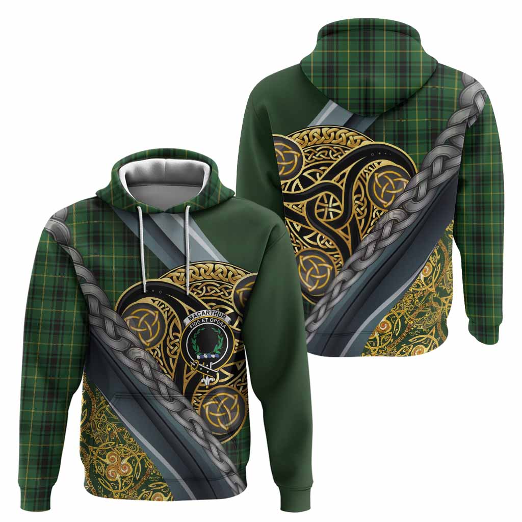MacArthur (McArthur) Tartan Crest Hoodie Scottish Triskele Celtic