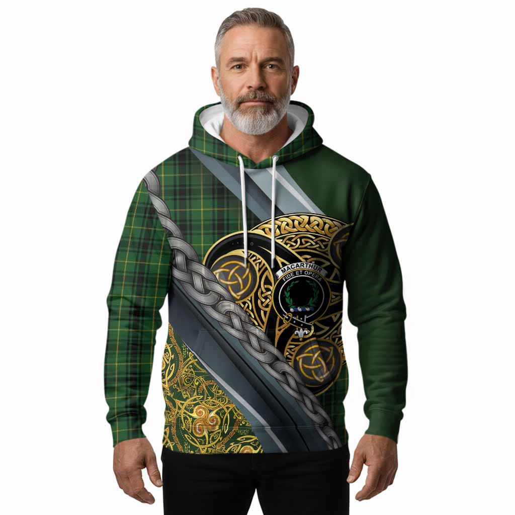 MacArthur (McArthur) Tartan Crest Hoodie Scottish Triskele Celtic