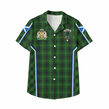 MacArthur (McArthur) Tartan Crest Kid Hawaiian Shirt Scotland Coat of Arm Flag Style - Tartan Vibes Clothing