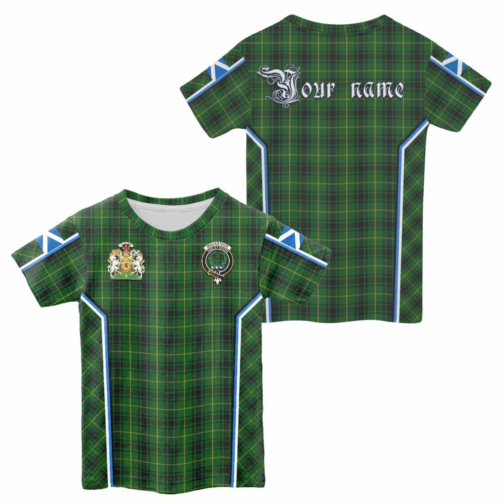 MacArthur (McArthur) Tartan Crest Kid T-shirt Scotland Coat of Arm Flag Style - Tartan Vibes Clothing