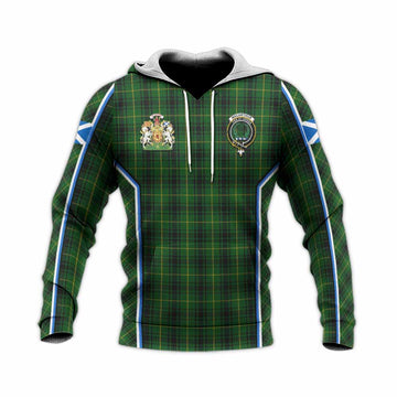 MacArthur (McArthur) Tartan Crest Knitted Hoodie Scotland Coat of Arm Flag Style - Tartan Vibes Clothing