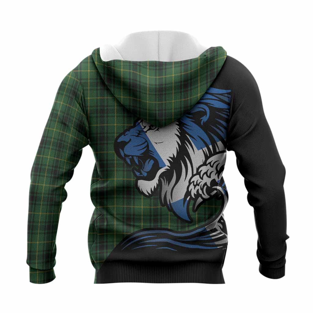 MacArthur (McArthur) Tartan Crest Knitted Hoodie Scottish Golden Lions Wave Flow