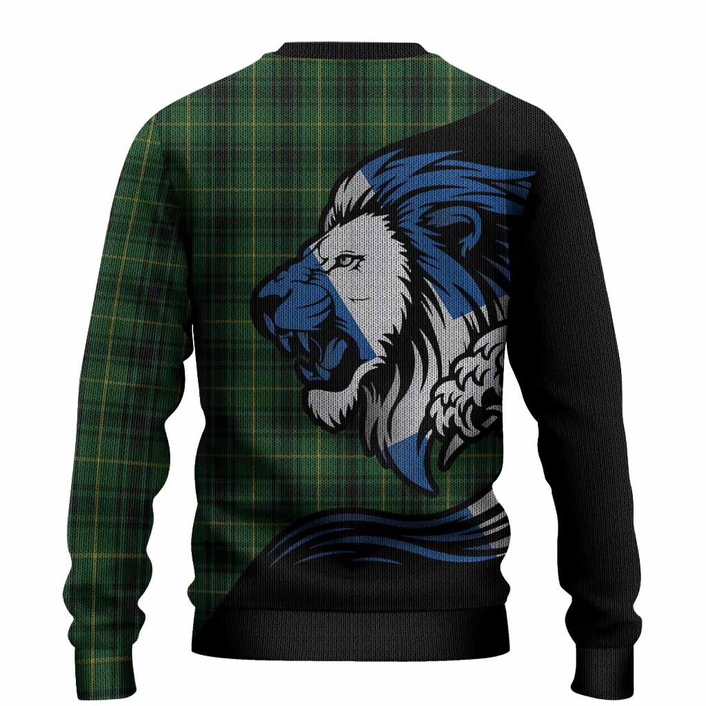 MacArthur (McArthur) Tartan Crest Knitted Sweater Scottish Golden Lions Wave Flow