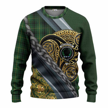 MacArthur (McArthur) Tartan Crest Knitted Sweater Scottish Triskele Celtic
