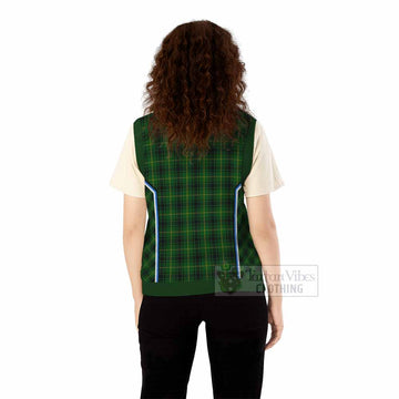 MacArthur (McArthur) Tartan Crest Knitted V-Neck Vest Scotland Coat of Arm Flag Style