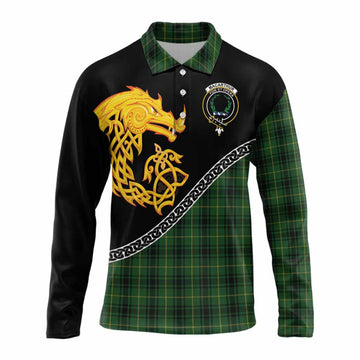 MacArthur (McArthur) Tartan Crest Long Sleeve Polo Shirt Legendary Dragon Knot Half Style