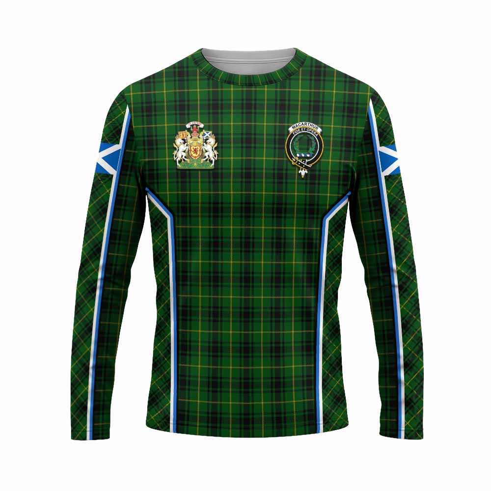 MacArthur (McArthur) Tartan Crest Long Sleeve T-Shirt Scotland Coat of Arm Flag Style - Tartan Vibes Clothing