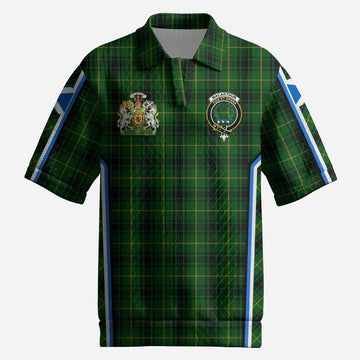 MacArthur (McArthur) Tartan Crest Men’s Polo Sweater Top Scotland Coat of Arm Flag Style