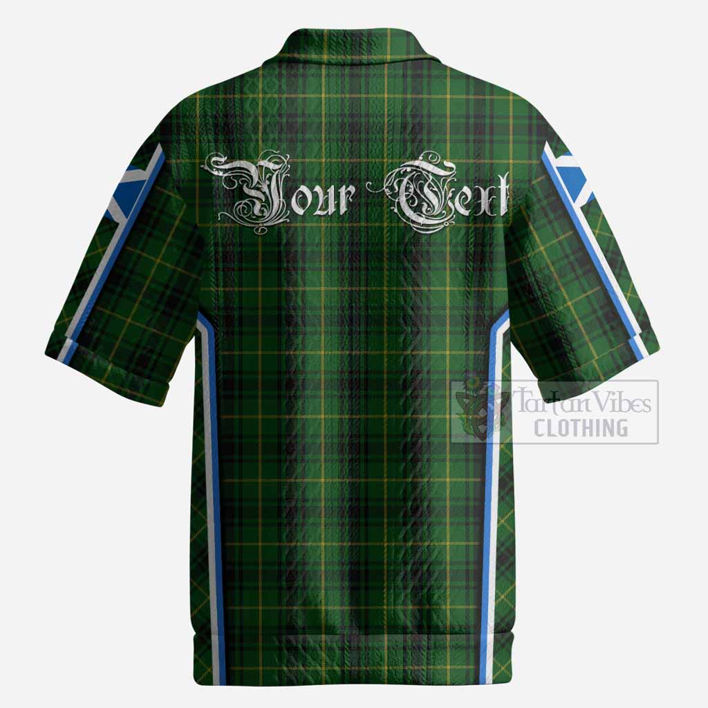 MacArthur (McArthur) Tartan Crest Men’s Polo Sweater Top Scotland Coat of Arm Flag Style