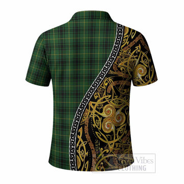 MacArthur (McArthur) Tartan Crest Polo Shirt Celtic Knot and Triple Trickle Spiral Symbols