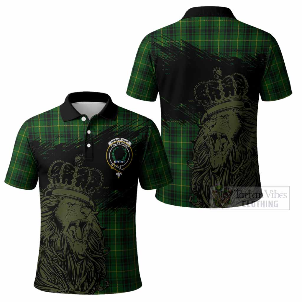MacArthur (McArthur) Tartan Crest Polo Shirt Crowned Lion Heritage Style