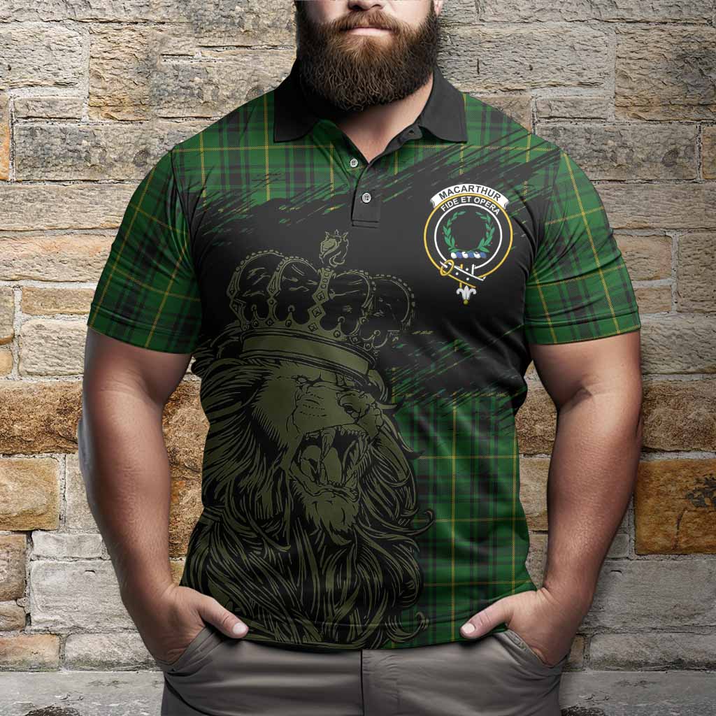 MacArthur (McArthur) Tartan Crest Polo Shirt Crowned Lion Heritage Style