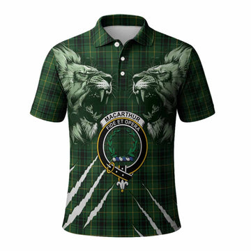 MacArthur (McArthur) Tartan Crest Polo Shirt Ferocious Lion Style