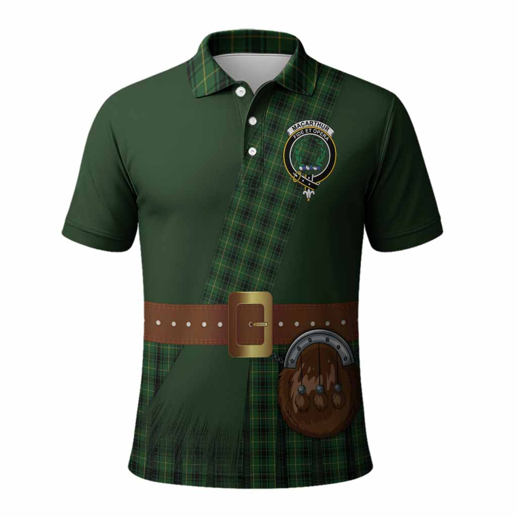 MacArthur (McArthur) Tartan Crest Polo Shirt Kilt Costume Style