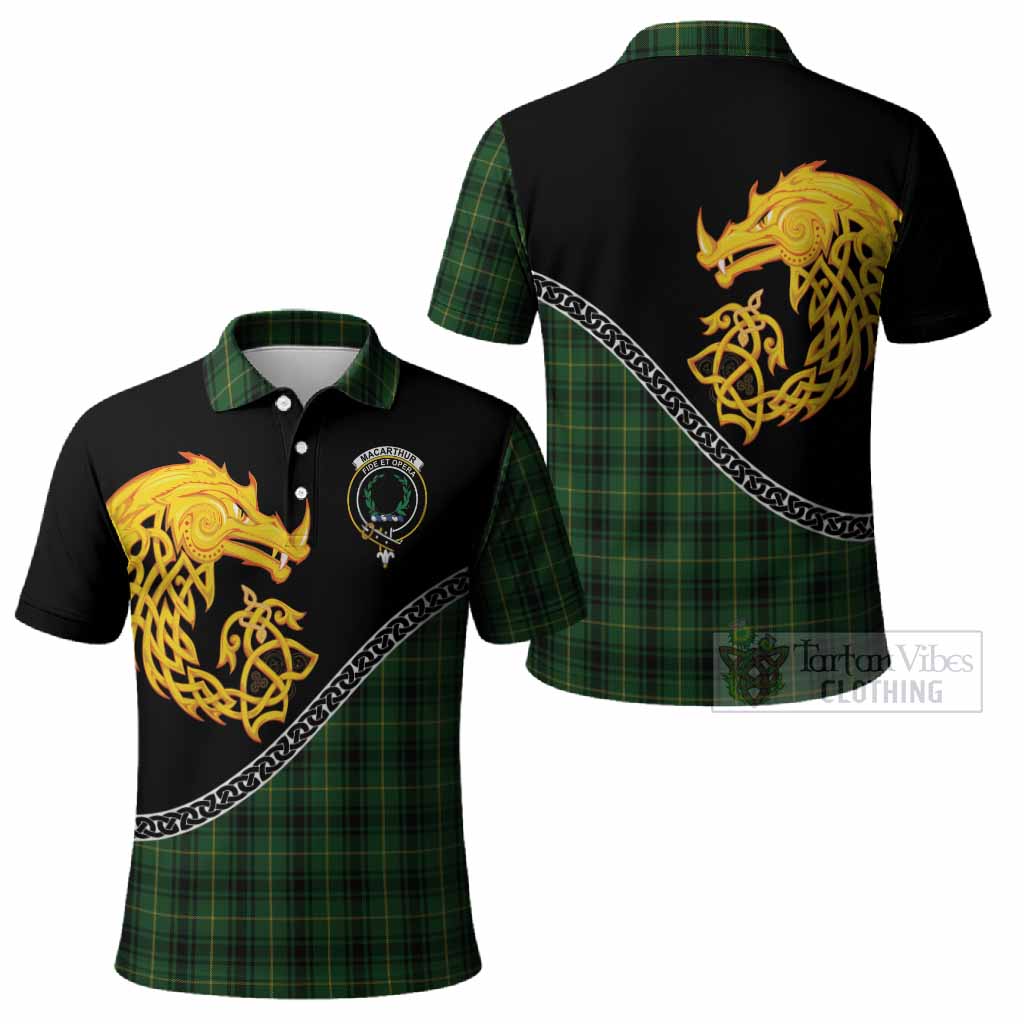 MacArthur (McArthur) Tartan Crest Polo Shirt Legendary Dragon Knot Half Style
