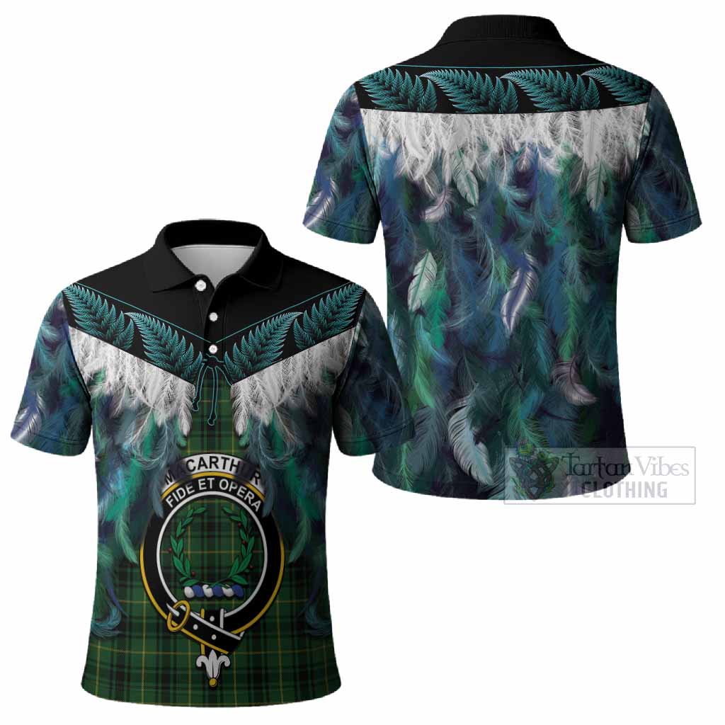 MacArthur (McArthur) Tartan Crest Polo Shirt New Zealand Maori Korowai Cloak