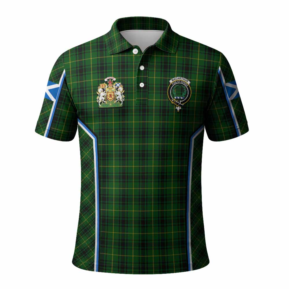 MacArthur (McArthur) Tartan Crest Polo Shirt Scotland Coat of Arm Flag Style - Tartan Vibes Clothing