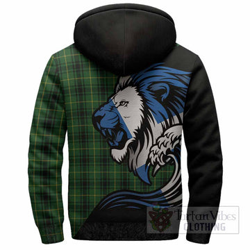 MacArthur (McArthur) Tartan Crest Sherpa Hoodie Scottish Golden Lions Wave Flow