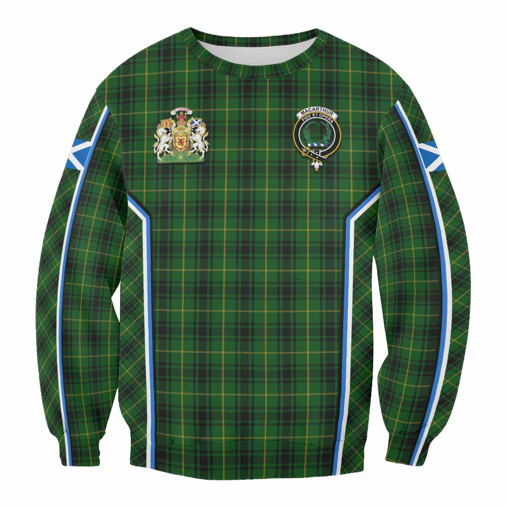 MacArthur (McArthur) Tartan Crest Sweatshirt Scotland Coat of Arm Flag Style - Tartan Vibes Clothing