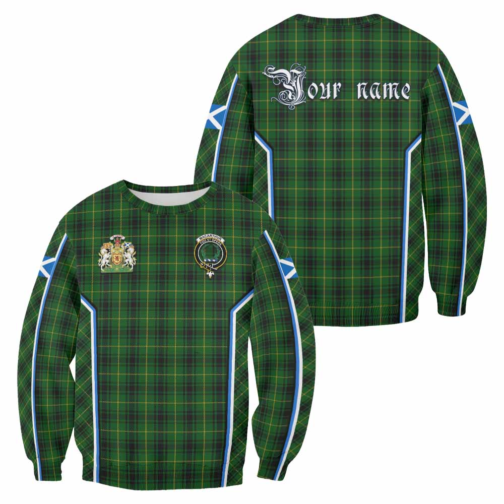 MacArthur (McArthur) Tartan Crest Sweatshirt Scotland Coat of Arm Flag Style - Tartan Vibes Clothing