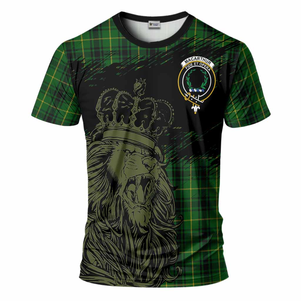 MacArthur (McArthur) Tartan Crest T-Shirt Crowned Lion Heritage Style