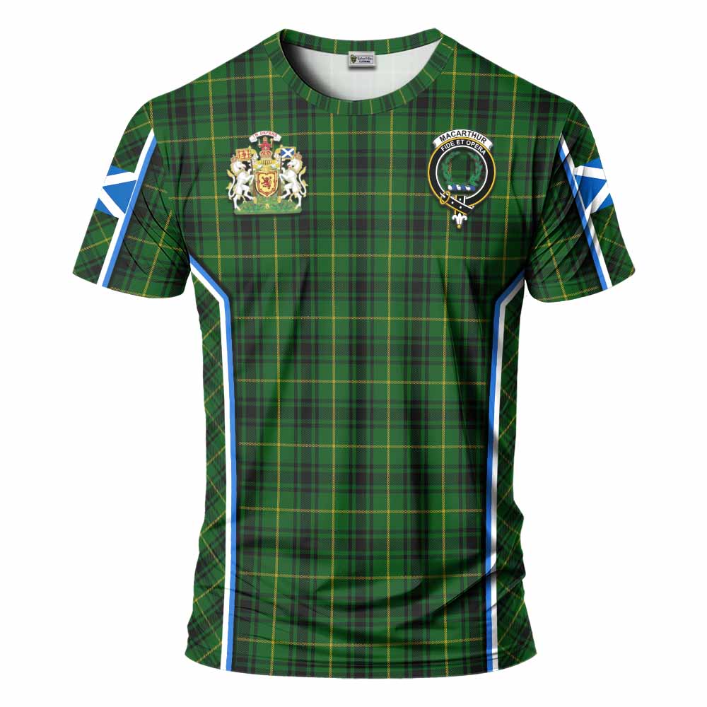 MacArthur (McArthur) Tartan Crest T-shirt Scotland Coat of Arm Flag Style - Tartan Vibes Clothing