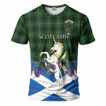 MacArthur (McArthur) Tartan Crest T-Shirt Scottish Unicorn With Thistle Kid's Shirt - Tartan Vibes Clothing