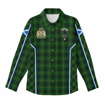 MacArthur (McArthur) Tartan Crest Women Casual Shirt Scotland Coat of Arm Flag Style - Tartan Vibes Clothing