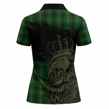 MacArthur (McArthur) Tartan Crest Women Polo Shirt Crowned Lion Heritage Style