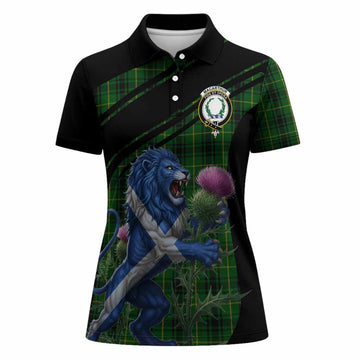 MacArthur (McArthur) Tartan Crest Women Polo Shirt Scottish Lion Rampant Thistle