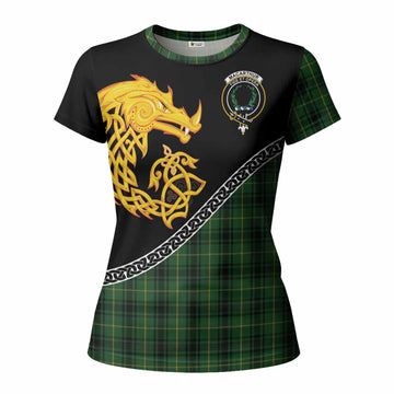 MacArthur (McArthur) Tartan Crest Women T shirt Legendary Dragon Knot Half Style