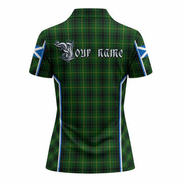 MacArthur (McArthur) Tartan Crest Women's Polo Shirt Scotland Coat of Arm Flag Style