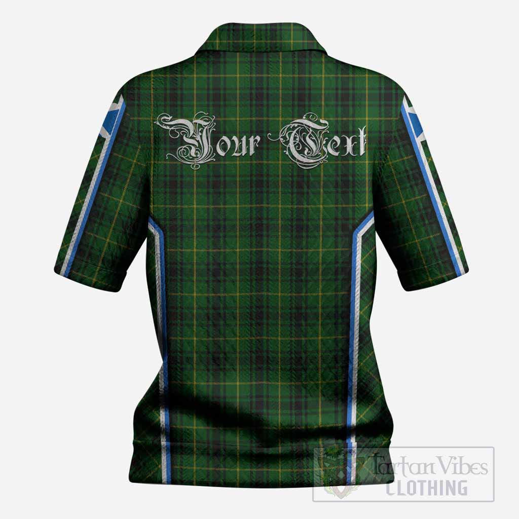 MacArthur (McArthur) Tartan Crest Women’s Polo Sweater Top Scotland Coat of Arm Flag Style