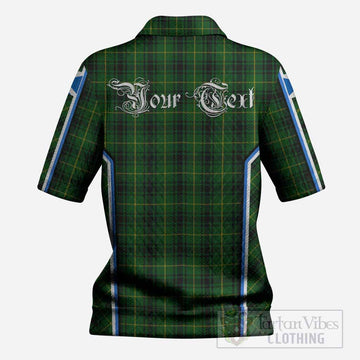 MacArthur (McArthur) Tartan Crest Women’s Polo Sweater Top Scotland Coat of Arm Flag Style