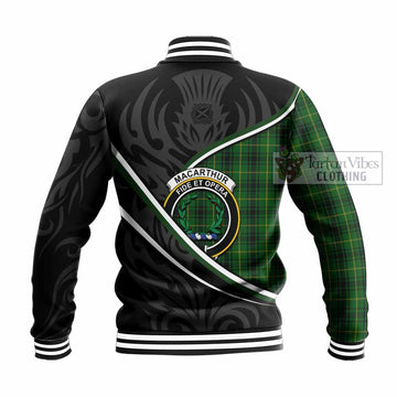 MacArthur (McArthur) Tartan Family Crest Baseball Jacket Celtic Scottish Thistle Floral