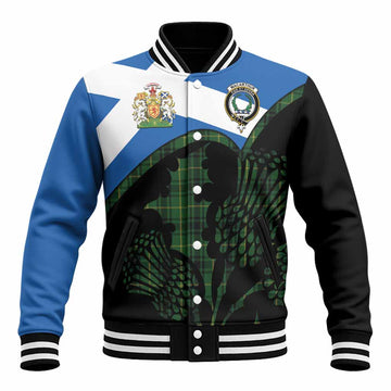 MacArthur (McArthur) Tartan Family Crest Baseball Jacket Scotland Thistle Floral Flag Style