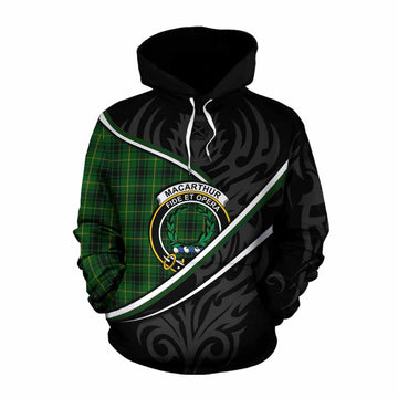 MacArthur (McArthur) Tartan Family Crest Cotton Hoodie Celtic Scottish Thistle Floral - Tartan Vibes Clothing