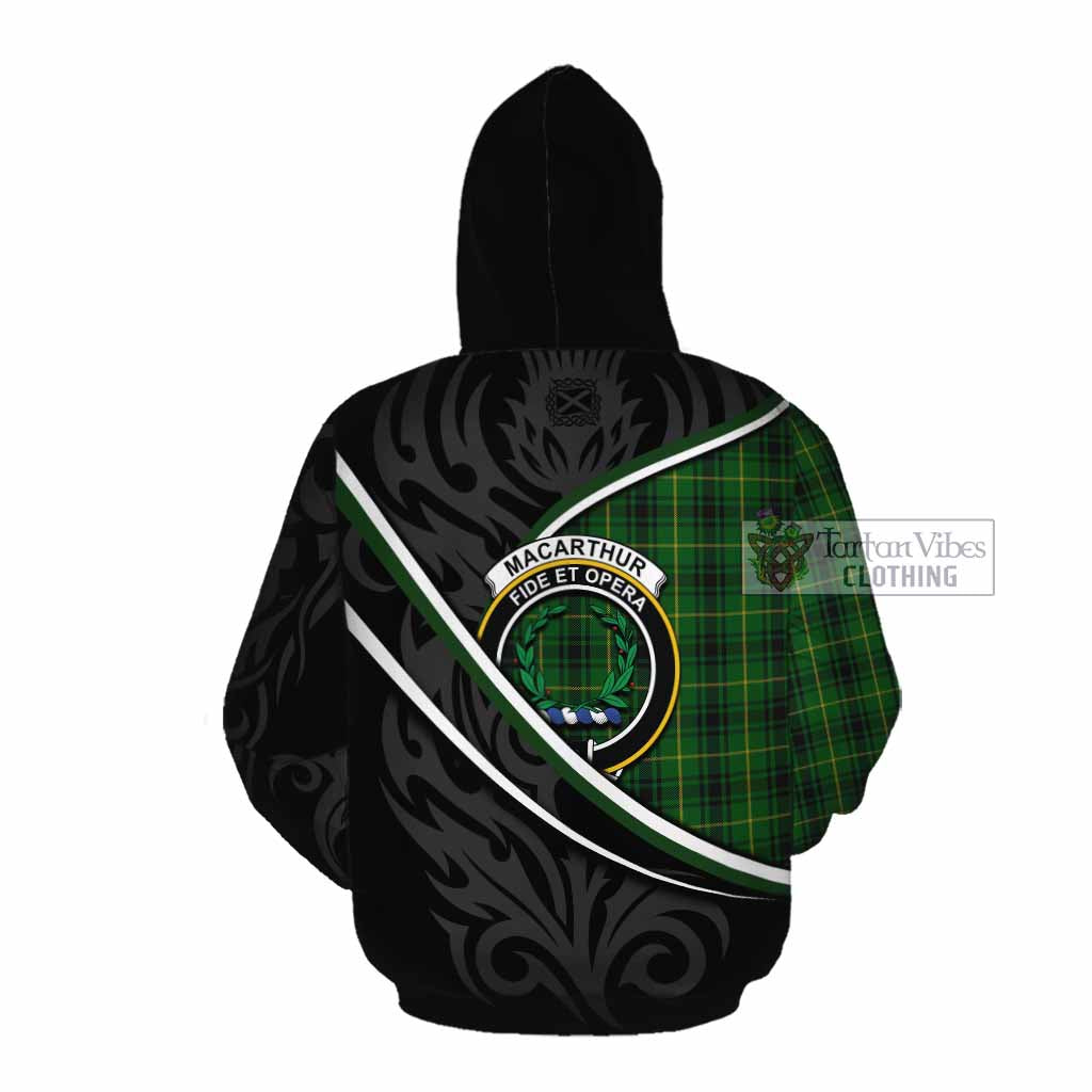 MacArthur (McArthur) Tartan Family Crest Cotton Hoodie Celtic Scottish Thistle Floral - Tartan Vibes Clothing