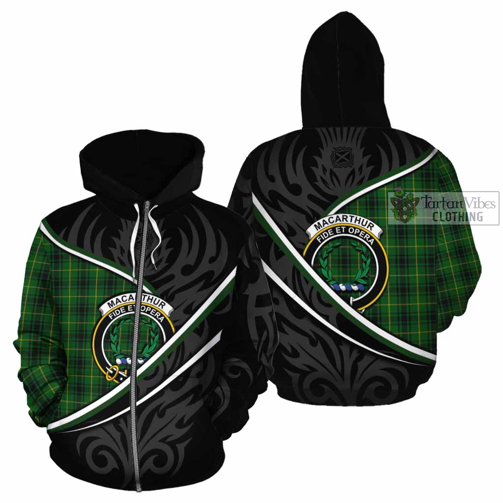 MacArthur (McArthur) Tartan Family Crest Cotton Hoodie Celtic Scottish Thistle Floral - Tartan Vibes Clothing