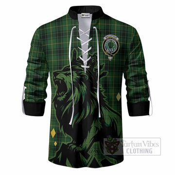 MacArthur (McArthur) Tartan Family Crest Ghillie Shirt Crowned Lion Roaring
