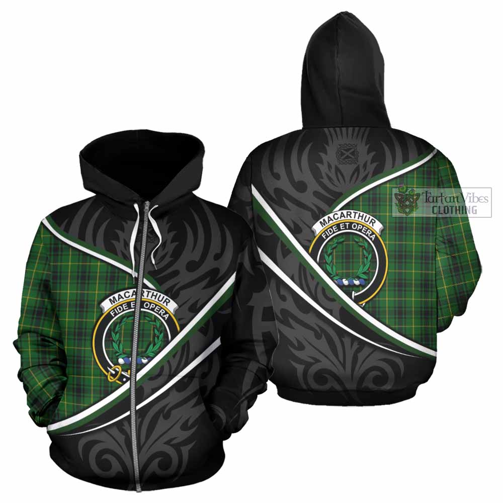 MacArthur (McArthur) Tartan Family Crest Hoodie Celtic Scottish Thistle Floral - Tartan Vibes Clothing