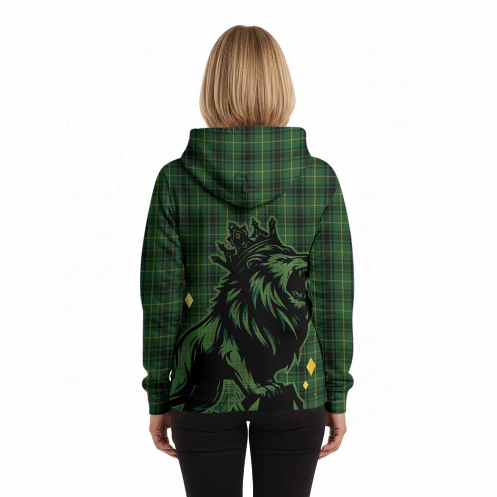 MacArthur (McArthur) Tartan Family Crest Hoodie Crowned Lion Roaring