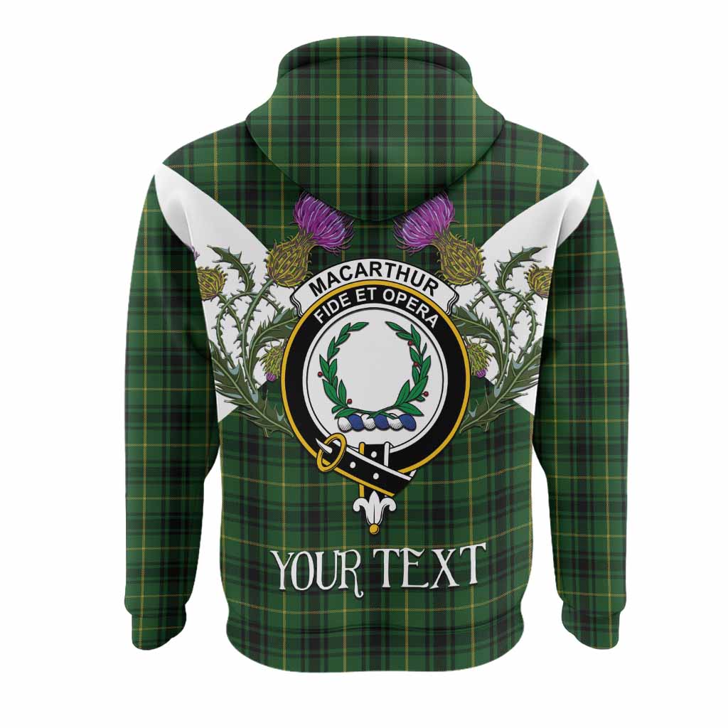 MacArthur (McArthur) Tartan Family Crest Hoodie Scottish Burns Night Thistle Floral