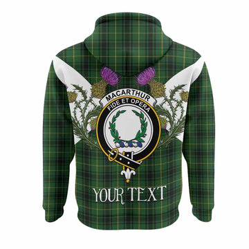 MacArthur (McArthur) Tartan Family Crest Hoodie Scottish Burns Night Thistle Floral