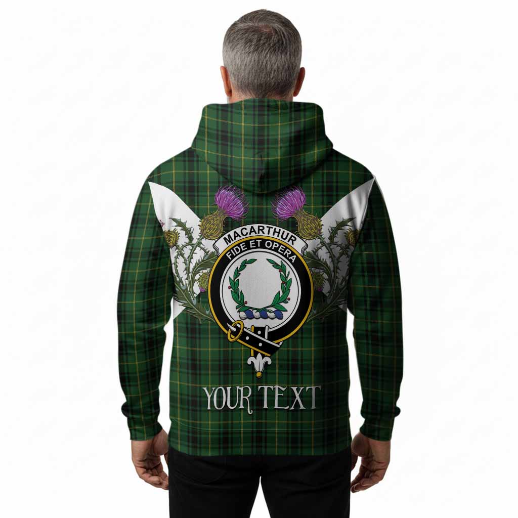 MacArthur (McArthur) Tartan Family Crest Hoodie Scottish Burns Night Thistle Floral