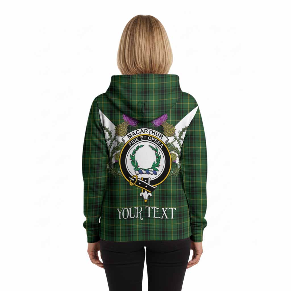 MacArthur (McArthur) Tartan Family Crest Hoodie Scottish Burns Night Thistle Floral